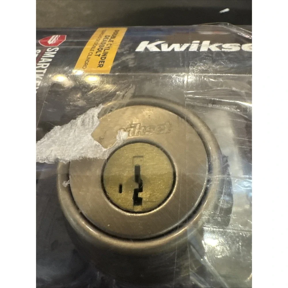 Kwikset 665 Antique Brass Double Cylinder Deadbolt with SmartKey 9660-510